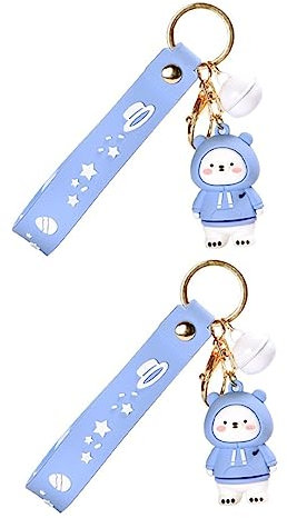 SAFIGLE 4 Stück Sweatshirt Bär Schlüsselanhänger Geldbörse für Schlüssel Cartoon-Rucksack Autoanhänger kindergeschenk adventsgeschenke Kinder Taschenanhänger Schlüsselbund Legierung Blue