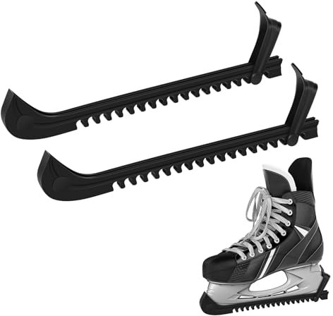 Hyunlai Kufenschoner Schlittschuhe, 1 Paar Verstellbarer Kufenschoner Eishockey, Eiskunstlauf Kufenschoner, Schoner für Schlittschuhkufen, Kufenschutz für Kinder Erwachsener Universal, Schwarz