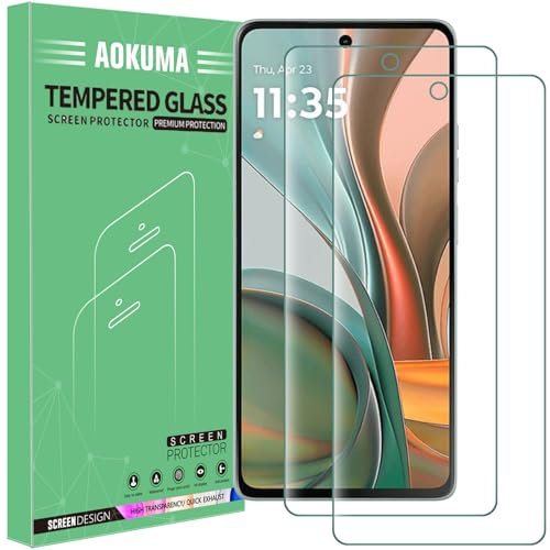 AOKUMA Tempered Glass for Motorola Moto G75, Screen Protector, [2 Pack] Premium Quality Guard Film, Case Friendly, Shatterproof, Shockproof, Scratchproof, Oilproof
