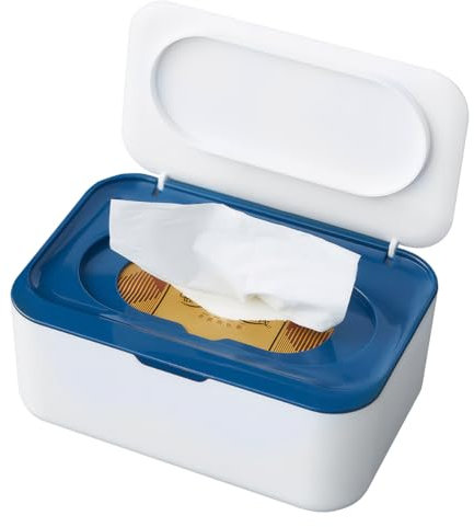LiangYuanZen 3 types de couleurs, 19 × 13 × 7,5 cm, boîte de rangement pratique LiangYuanZen pour cuisine, salle de bain et bureau, boîte à lingettes humides et papier hygiénique (bleu)