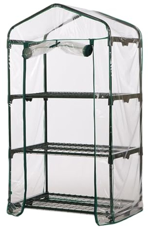 Piccola Serra Per Uso Esterno, Piccola Serra - Serra da Giardino Con Ruota Di Bloccaggio, Da Coltivazione A 3/4 Piani - Da Coltivazione Con Cerniera, Ripiani per Piante In Acciaio, Serra