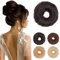 Benehair Haarteil Mit Gummiband Dutt Haarteil Haargummi Mit Haaren Synthetisch Haarverlängerung Haardutt Messy Bun für Damen Mädchen(Natürliches Schwarz, 55g)