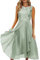 Generisch 2025 Women's Chiffon Split Round Neck Lace Hollowed Long Dress Bridesmaid Evening Dress Mini Dresses Women's Elegant, Green, L
