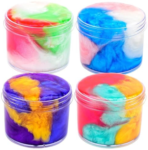 4 Pack Galaxy Slime Kit,Party Favors for Kids, Non Sticky,Wet,Stress & Anxiety Relief,Slime Bulk for Boys Girl,Cute Stuffers,Super Soft Sludge Toy