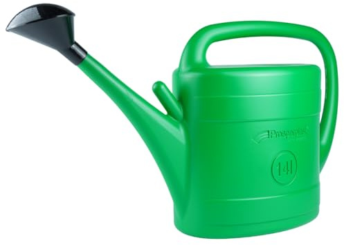 Gießkanne Grün 2L / 3L / 5L / 8L / 10L / 14L – Kunststoff Gartengießkanne mit Brause, Blumengießkanne für Garten & Zimmerpflanzen, Bewässerung, Leicht & UV-beständig (14 Liter)