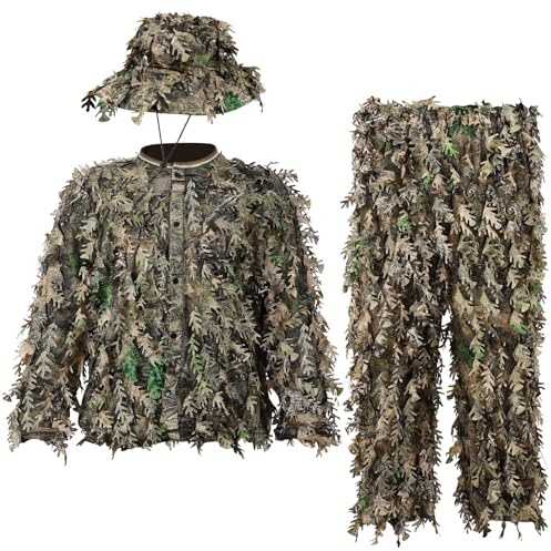 Poncho Camouflage Militaire Ghillie 3D Photo Animalière Chasse Homme Femme | pour photographe affûts airsoft tactique