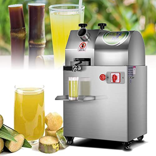 HTDRE Extracteur de jus de Canne à Sucre à Mastication Lente, 370 W, avec bac d'alimentation pour jus de Canne à Sucre et de Fruits à Haute Valeur nutritive en Magasin