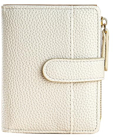 Luckwaii Portefeuille Femme Cuir, Porte Feuille Femme Petit Format Portefeuilles et Porte-Cartes avec Fermeture éclair Porte Monnaie, Small Coin Purse Card Holder Wallet pour Femmes White Purse