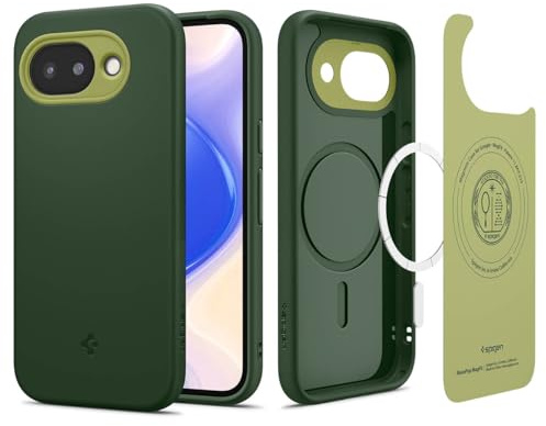 Spigen Nano Pop MagFit für Google Pixel 10a -AVO Green | Kompatibel mit MagSafe, Zweifarbiges Design, Staubabweisende Oberfläche, Air Cushion Technologie, Innovatives Kameradesign