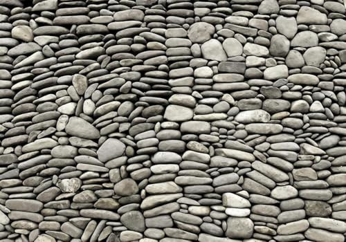 skdhlifpj Photography Wallpaper Stone Pebbles 250cmx175cm Modern Minimalist Black-and-White Stone Wall Kids Living Room Bedroom Wallpaper