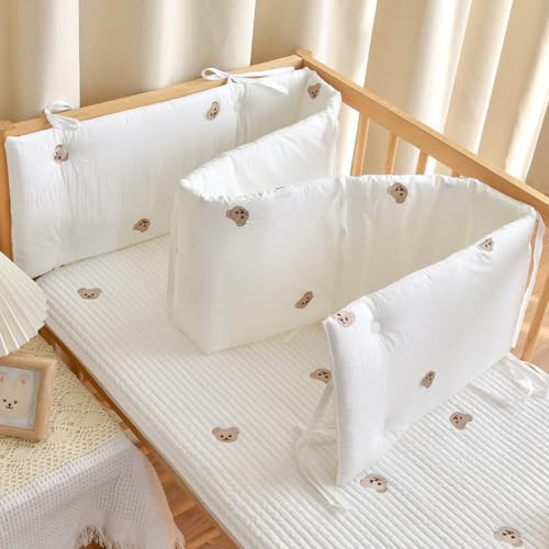 PTKG StoßFester Schutzgitter,Anti-Kollision Pads,Babynestchen Kuschelnest,Laufstall für Babys Klappbar,Tragbarer Spielstall,Atmungsaktiven Mesh-WäNden,Indoor Spielgehege,C4,120 * 28cm