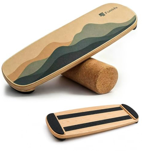 FunLife Balance Board aus Holz – Rutschfest & Stabil für Balance Training | Stabiler Gleichgewichtstrainer für Core Training, Fitness, Koordination & Stabilität, langlebig