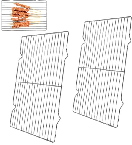 2 Pcs Cooling Rack, 30 x 20 cm Steel Rack for Baking and Roasting | Cooling Racks for Baking - 2 Stainless Steel Grill Racks for Cakes, Bread, Meat and Oven Roasting