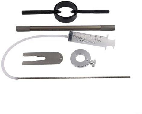Fourche de moto en acier inoxydable pour kit d'entretien avec outil de niveau d'huile et compresseur à ressort pour fourche normale et inversée