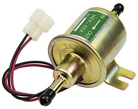 HiQltyla Universal 24V Low Pressure Heavy Duty Gas Diesel Inline Electric Fuel Pump HEP-02A (3-8 PSI) for Motorcycle Carburetor Lawn Mower