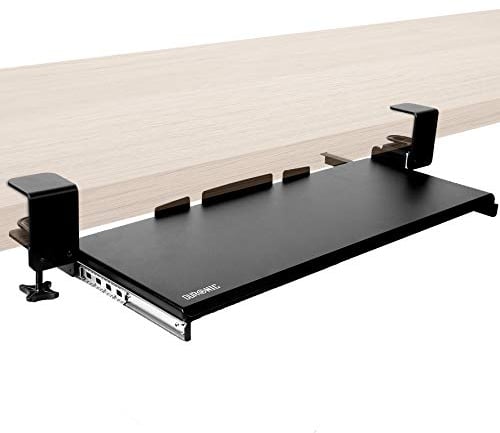 Duronic Keyboard Platform DKTPX1 | Under Desk Drawer for Keyboard and Mouse | Clamp On Keyboard Tray | Ergonomic Workstation Solution | Sliding Pull-Out Tray | Easy Assembly