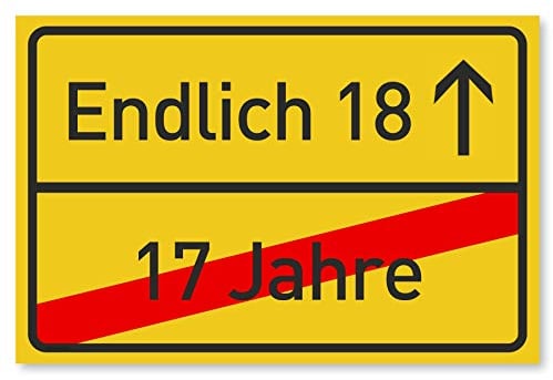 18 Geburtstag Schild - Lustige Geschenke oder Dekoration - Party Deko Geschenkideen für den 18 - Geschenk für Mädchen und Junge - 30x20 cm Kunststoff
