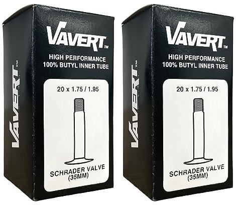 Vavert 20 x 1.75-1.95 Kids Bike/BMX Inner Tubes - Schrader Valve (Pair)