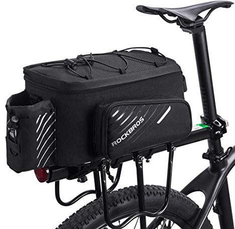 ROCKBROS Bike Rack Bag Bicycle Bag Trunk Rear Rack Bag Bike Panniers Bike Accessories Basket Storage Luggage Saddle Shoulder Bag 13L for E bike, Bicycle With Rain Cover Biking Accessories Gear