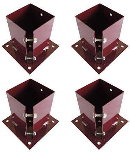 Fence Post Support Bolt Down 3 75mm Garden Holder Like Metpost Bolt Grip Brown x 4