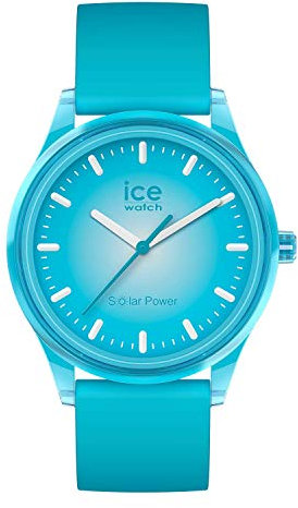 Ice-Watch - ICE solar power Blue planet - Blaue Herren/Unisexuhr mit Silikonarmband - 017769 (Medium)