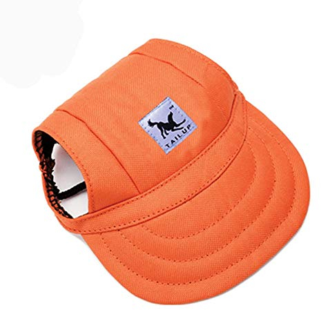 Egurs Hunde Baseballmütze Haustier Verstellbar Sunbonnet Sonnenschutz Hundecap Hundehut für Kleine, mittlere und große Hunde und Katzen Orange S