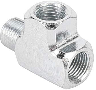 Qiilu Raccordo a T a T per strada 1/8 NPT, manometro a 3 vie per sensore olio-acqua in lega di alluminio e raccordo a T a T con adattatore a T adatto per raccordo a t 3/8