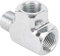 Qiilu Raccordo a T a T per strada 1/8 NPT, manometro a 3 vie per sensore olio-acqua in lega di alluminio e raccordo a T a T con adattatore a T adatto per raccordo a t 3/8