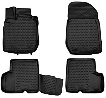 Element 3D Gummimatten Set passend für Renault Logan | 2004-2022 | 100% passgenaue Auto Fußmatten, robuste Universal Fußmatte Auto, Gummimatten Auto