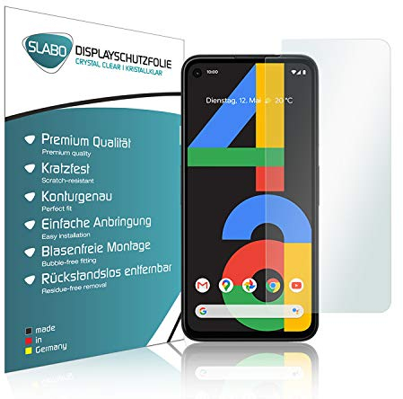 Slabo 4 x Displayschutzfolie für Google Pixel 4a Displayfolie Schutzfolie Folie Zubehör Crystal Clear KLAR