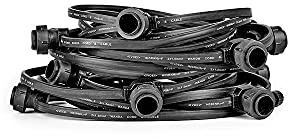 NCC-Licht Illu Lichterkette Komplettset 10m mit 20 E27 Fassungen schwarz inkl. LED Tropfen 1W = 15W klar 100lm 2700K