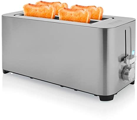 Princess 142402 Tostadora de acero con 2 ranuras largas - 7 niveles - 1400 W