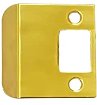 QCAA Solid Brass Extended Lip Strike, 2-1/4''X2-1/4, Polish Brass,1 Pack, Made in Taiwan