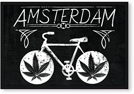 Pixxprint Amsterdam Black, Poster im Bilderrahmen, Format: 38x30cm, Kunstdruck gerahmt
