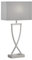 Fischer & Honsel Anni | nickelfarben matt| Stoffschirm| grau chintz innen weiß| L: 27,00 cm, B: 12,00 cm, H: 51,00 cm,| mit Schnurschalter| 1x E27 max. 40 Watt | 50459, Nickelfarben/Grau