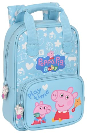 Safta Unisex Kinder Mochila Infantil Con Asas Pig Baby 20x28x8cm Kinderrucksack mit Griffen, Peppa Wutz, 20 x 28 x 8 cm, bunt