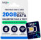 Lycamobile 90-Tage-Prepaid-SIM-Karte für Mobiltelefone, 20 GB Highspeed-4G-LTE/5G-Daten, Internationale Gespräche und SMS in über 100 Länder, schnelle Aktivierung, 3-in-1-Dreifachschnitt