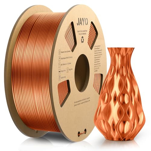 JAYO PLA Silk Filament 1.75mm, Shiny PLA 3D Drucker Filament, 1.1kg Spulen, Neatly Wound Filament, Maßgenauigkeit +/- 0.02, Silk PLA Kupfer
