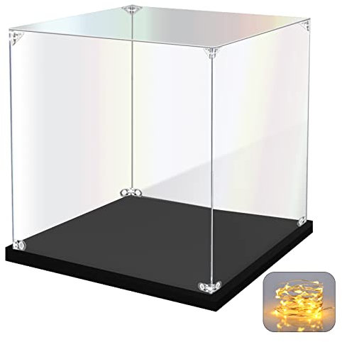 KOLIPI Acrylic Display Case for Collectibles Assemble Clear Acrylic Display Box for Lego Alternative Glass Case for Showcasing Figures Doll Toys Home Storage(12x12x12 inch, 30x30x30 cm)