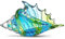 EUSTUMA Hand Blown Glass Conch Figurines Ornament,Sea Animal Ornament for Home Decor,Sea Animals Collection for Birthday Gift,Glass Seashell (Conch 1)