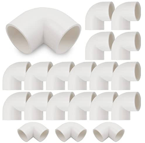 Bwintech 20 Pcs 20MM (1/2) 90 Grad Ellbogen Rutsch Verbinder PVC-U Fitting Ellbogen Kupplungsverbinder Garten Wasserrohr Verbindung