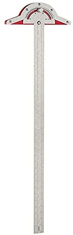 Uinfhyknd T-Typ Winkelmesser Lineal für Tischler, 50 cm, Metall, T-förmig mit verstellbarem Kopf