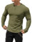Muhshoiy Men's Cotton Muscle Henley Shirts Slim Fit Long Sleeve T-Shirt Stretchy Casual Stylish Ribbed Tee Green S