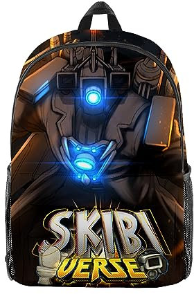 Jilijia Rucksack für Herren, Anime-Spiel, Kameramänner, TV-Mann/Speakerman, 3D-Druck, Schultasche, Manga, lustige Büchertasche, Studentententasche, Reisetasche, Tagesrucksack, Schuljahresgeschenk, Typ