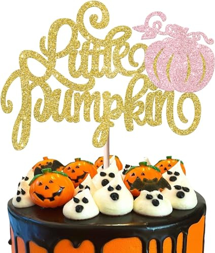 1 Stück Little Pumpkin Tortendeko Glitzer Herbst Thema Kleiner Kürbis Kuchen Deko Kinder Geburtstag Baby Dusche Erntedank Herbst Ernte Kuchen Dekoration Party Rosa
