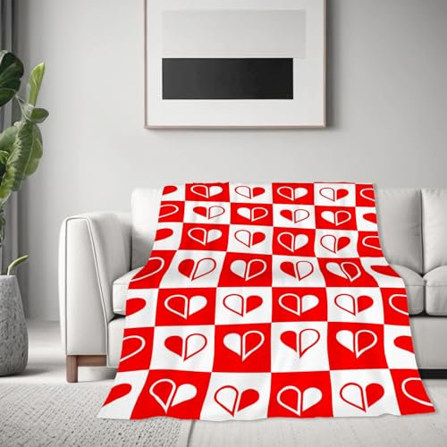 Sniperoal Geschenk Für Meine Frau Und Mann, Rosa Liebesherz Muster Weiche Flanell Fleecedecke, Warme Decken Für Valentinstag, Hochzeit, Jubiläum, 130X150Cm