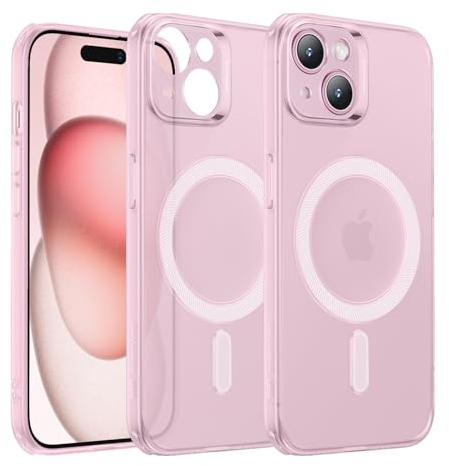 ESR Custodia per iPhone 15 Plus, Compatibile con MagSafe, Protezione di livello militare, Resistente all'ingiallimento e ai graffi, Custodia magnetica per iPhone 15 Plus, Serie Zero, Rosa