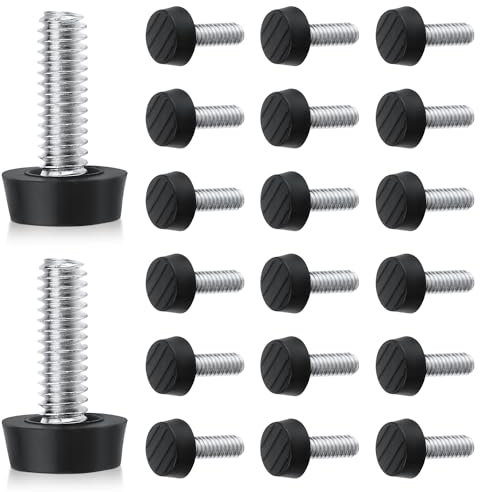 NQEUEPN 20pz 1/4-20 UNC Livellatore per Gambe Mobili con Filettatura, Piedini Livellamento per Tavolo Regolabili Antiscivolo Avvitati Estensore per Gambe Sedia per Armadietto Scrivania Cassettiera