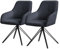 ML-Design Esszimmerstühle drehbar 2er Set Textil Webstoff Anthrazit, Wohnzimmerstuhl mit Armlehne/Rückenlehne, 360° Drehstuhl, Polsterstuhl mit Metallbeine Ergonomische Sessel Küchenstuhl Loungesessel