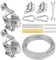 FZENeast Awning Attachment Set, Anti-Rust Stainless Steel Sun Shade Hardware Kit with Winches Cables and Hardware for Rectangle Square Triangle Shade Sail Installation